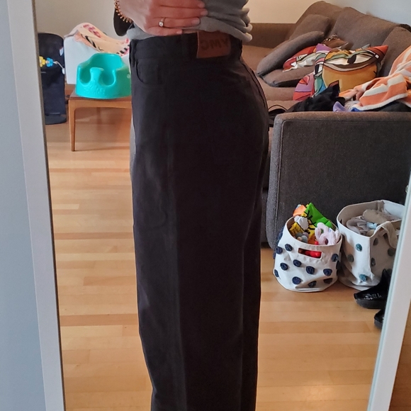 YMC Ultra Wide Leg, High Rise Black Jeans (Size L) - Picture 3 of 6